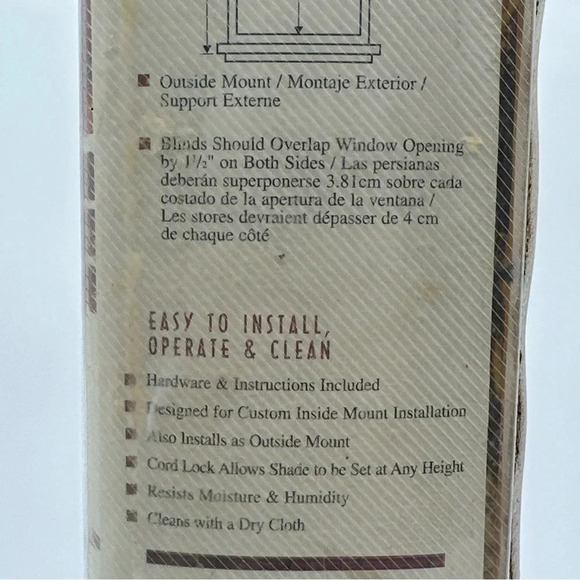 New Ambria Fruitwood Burnt Roman Shade 36" X 72". - Picture 7 of 10